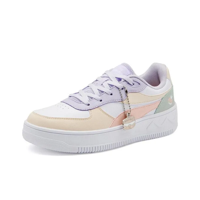 361° Fairy Anti Slip Wear Resistant Low Top Skateboard Shoes Women's White Purple-1