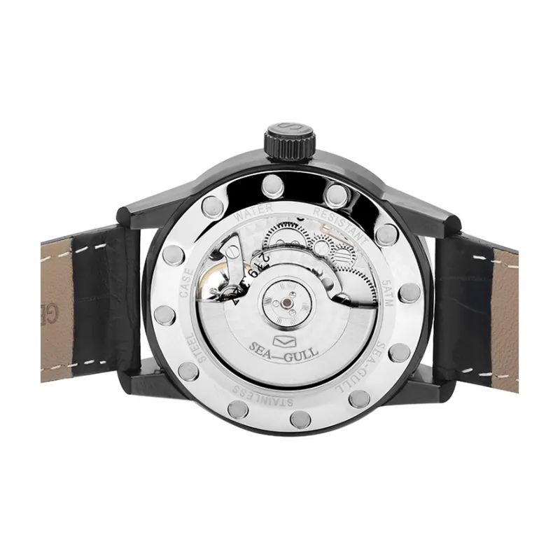 Sea Gull LE BRASSUS Automatic Mechanical Movement Watch Men's Watches Black Dial-25