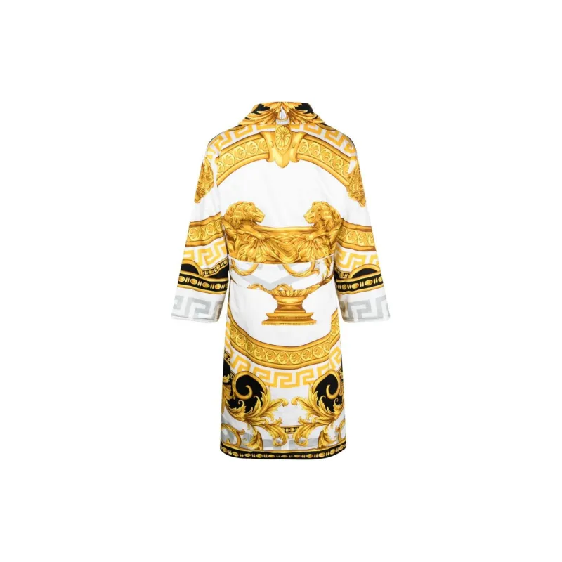 VERSACE Barocco print Belted Coat-1
