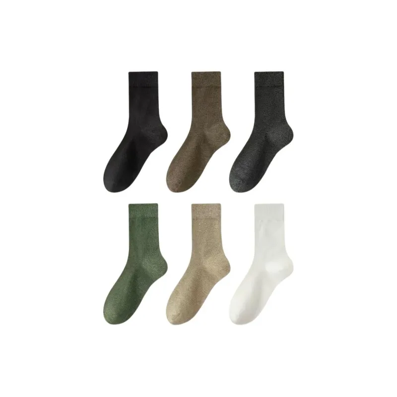 H-YXIANG FW23 Mid-Calf Socks Men's 6 Pack-3
