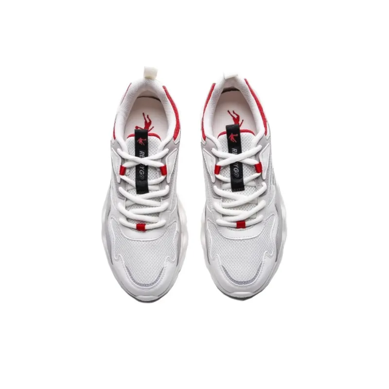 QIAODAN Cushioning Breathable Low Top Running Shoes Men's White-2