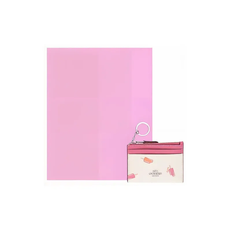 COACH Skinny Id Case PVC Card Holder Coin Purse Mini Women's White & Multicolor-4