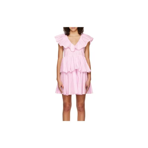 GANNI Short-Sleeved Dresses Women's Pink