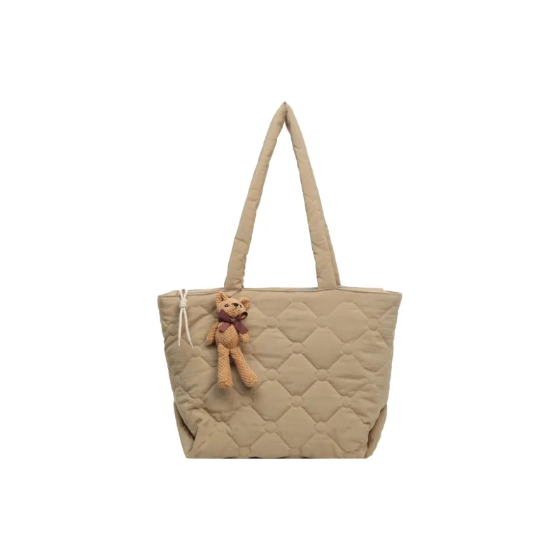 OUZIHUANG Canvas Tote Bag, Shopping Bag, Shoulder Bag Women's Coffee/Khaki/Ecru/Black-7