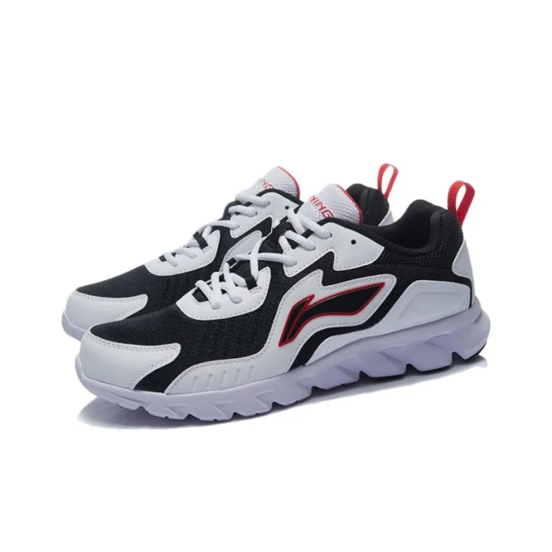 LiNing Slip Resistant Low Top Casual Running Shoes Men's White Black-2