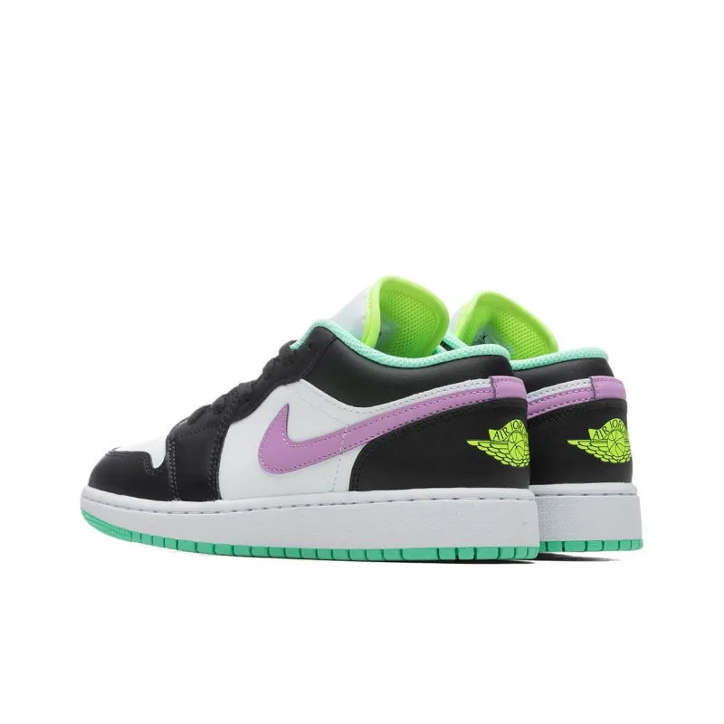 Jordan 1 Low Green Glow Violet Shock GS-3