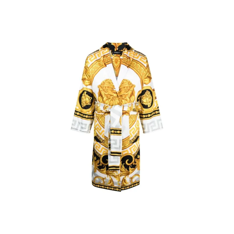 VERSACE Barocco print Belted Coat-0