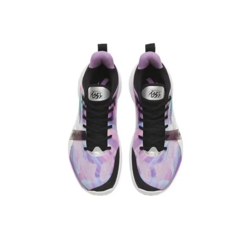 Anta Crazy 4 Team Cushioning Anti Slip And Wear Resistant Low Top Basketball Shoes Men's Purple Black-3
