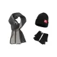 Gray Scarf+Black Glove+Hats & Caps