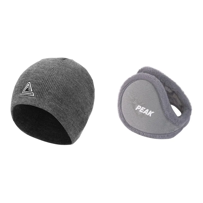 PEAK Warm Knitted Fabric Fleece Beanie Earmuff Windproof Trendy Versatile Comfortable Soft Unisex Multicolor-4