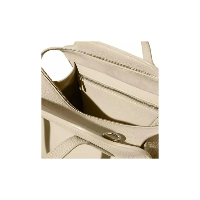 Loro Piana Sesia Leather Tote Bag Shopping Bag Shoulder Bag Crossbody Bag Handbag Medium Size Women's Beige-3