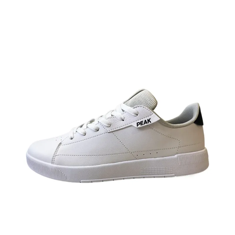 PEAK Anti Slip Wear Resistant Low Top Skateboard Shoes Men's All White/Black-0
