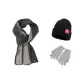 Gray Scarf+Gray Glove+Hats & Caps