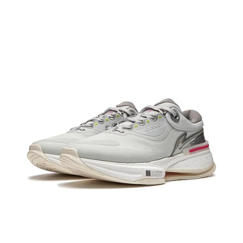 LiNing Exceed 8 Cushioning Anti Slip Wear Resistant Breathable Support Rebound Low Top Casual Shoes Men's Gray White-2