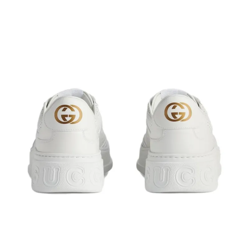 GUCCI Gg Embossed White Leather-5