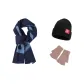Blue Scarf+Khaki Glove+Hats & Caps
