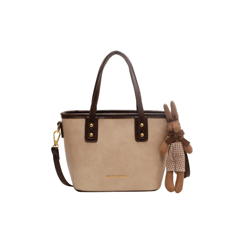 Morellybear Pu Tote Bag Shopping Bag One Shoulder Handbag Crossbody Bag Regular Women's Black/Brown/Coffee/Ecru-7