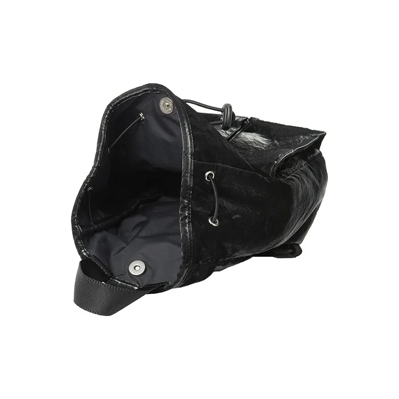 Emis Polyurethane Backpack Mini Unisex Black-4