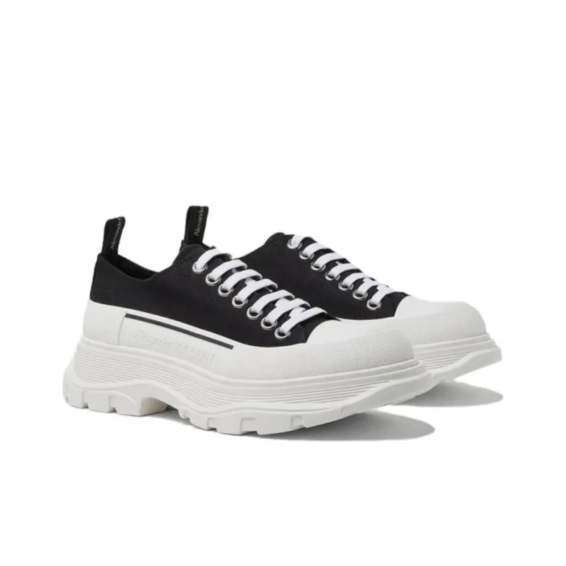 Alexander McQueen Tread Slick Lace Up Low 'Black White' Women's-3