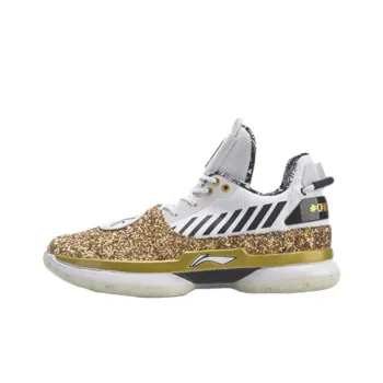 LINING WOW 7 Basketball Shoes Men Low Top Gold/White