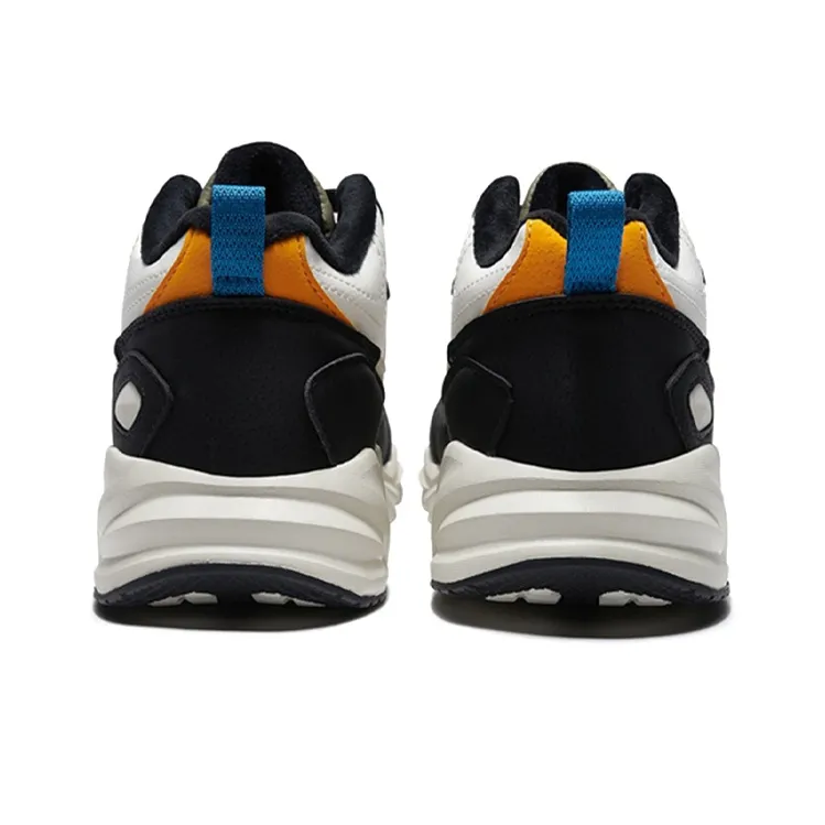 XTEP Anti Slip And Wear Resistant Warm Mid Top Casual Shoes Men's Black Orange-3