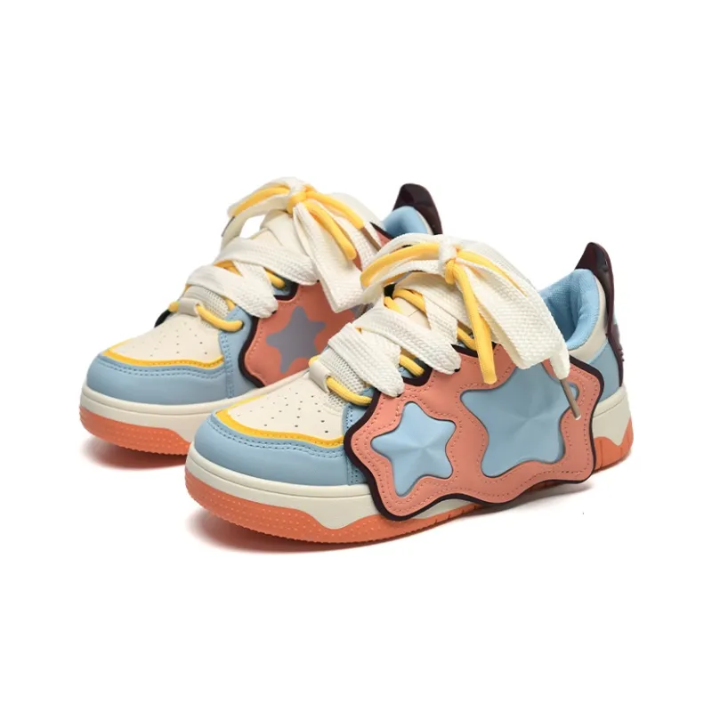 ABCIO Skateboard Shoes Women's Low Top White, Yellow-17
