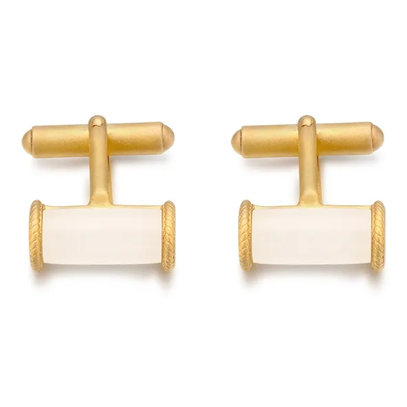 Emergence Hetian Jade Cufflinks Unisex White Jade-0