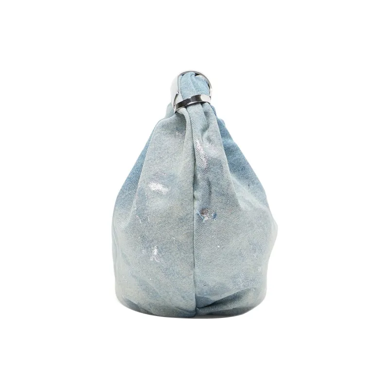 DIESEL Cotton Hobo Bag, Handbag Trumpets Women's Light Blue-1