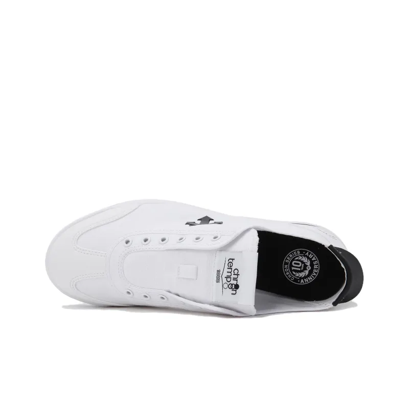 DESCENTE Slip on Low Top Skateboard Shoes Unisex White Black-4