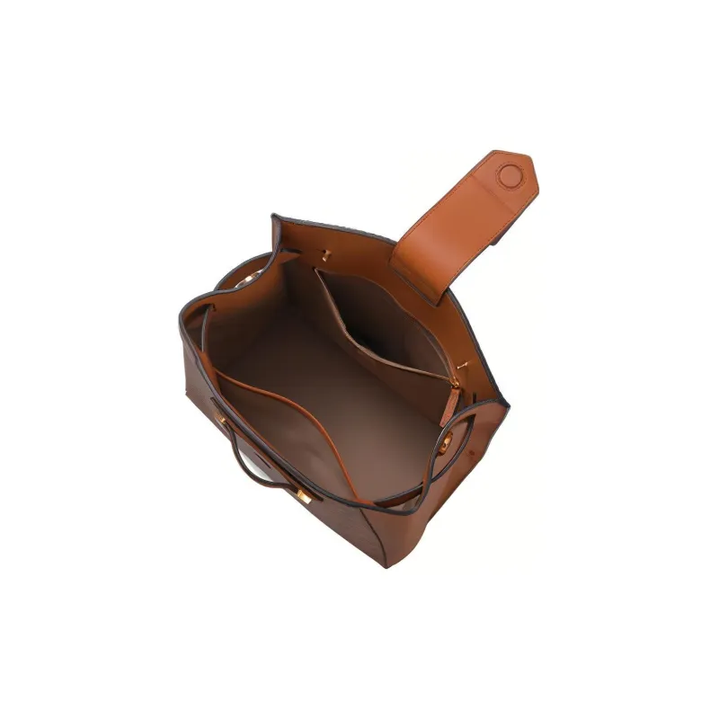 MCM Essential Visetos Origina Leather Bucket Bag, Shoulder Bag, Crossbody Bag Small Size Women's Cognac-4