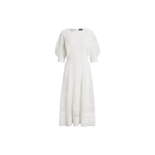 Polo Ralph Lauren Short-Sleeved Dresses Women's Vintage White