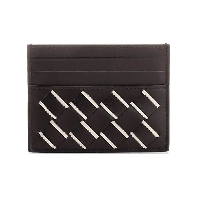 Bottega Veneta Calfskin Card Holder Men's Brown & White-0