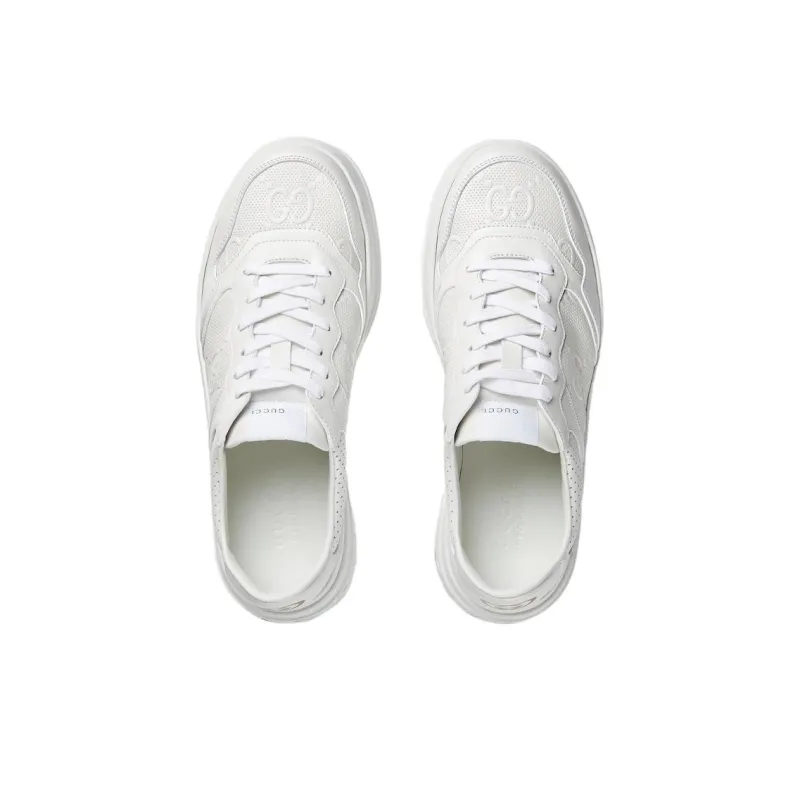 GUCCI Gg Embossed White Leather-4