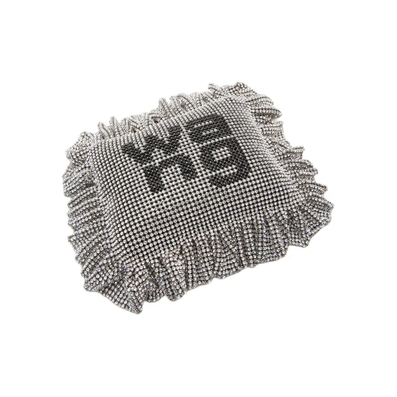 Alexander Wang Crystal Glass Pinyulong Wrist Bag Women's Silver-3
