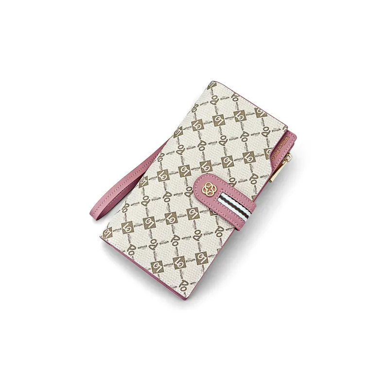 WilliamPOLO PVC Wallet Medium Size Women's Green/White/Dusty Pink-2