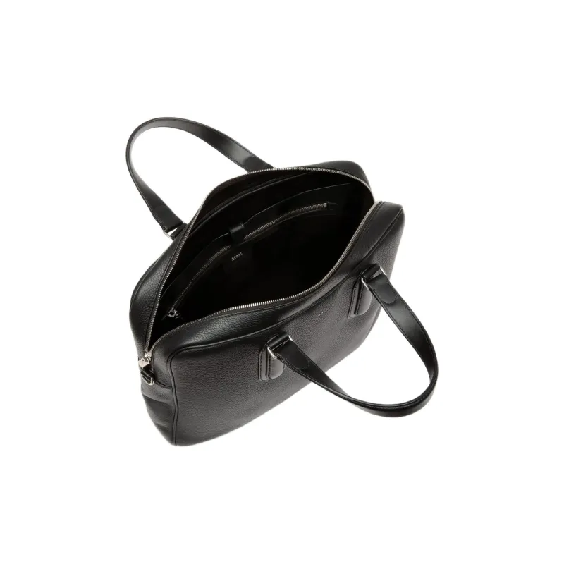 BALLY Grained Leather Handbags Briefcases Men's Black-3