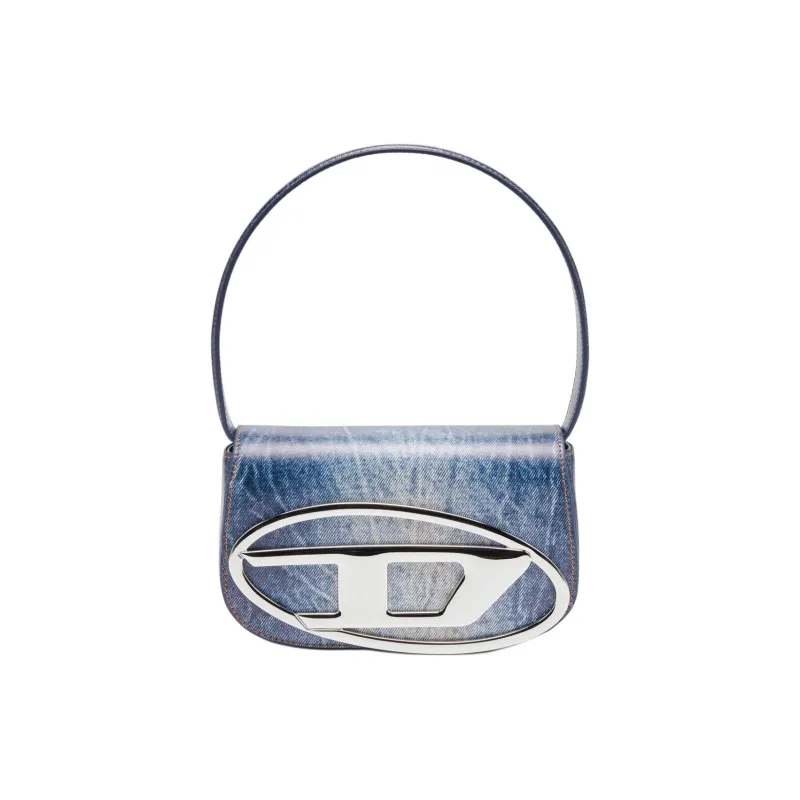 DIESEL Cow Leather Portable Crossbody Bag Shoulder Bag Women's Denim Blue-0