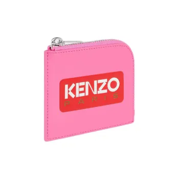 KENZO Cow Leather Wallet Women's Dark Purple Red