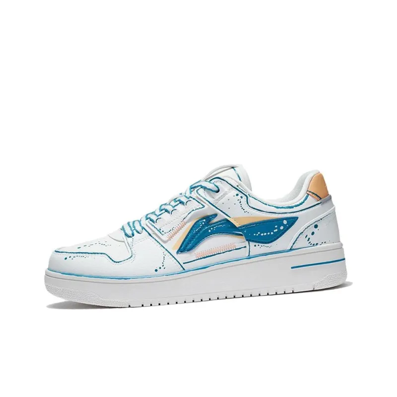 LINING Tianji Skate Shoes 'White Blue'-2