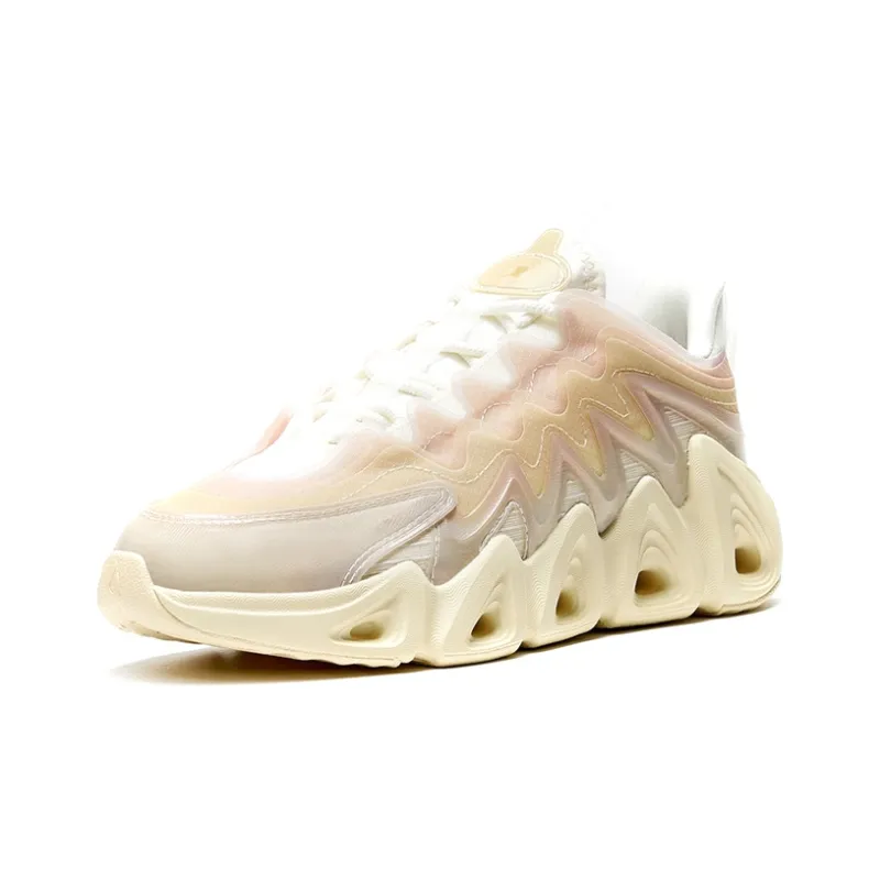 XTEP Slip Resistant, Abrasion Resistant, Breathable Low Top Chunky Sneakers Women's Oat-2