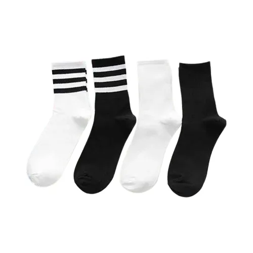 Flowers In Water Mid-Calf Socks Men's 4 Pack