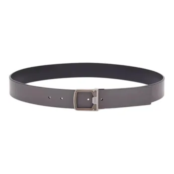 FERRAGAMO Letter Logo Smooth Buckle Men's Gray Width 3.5CM