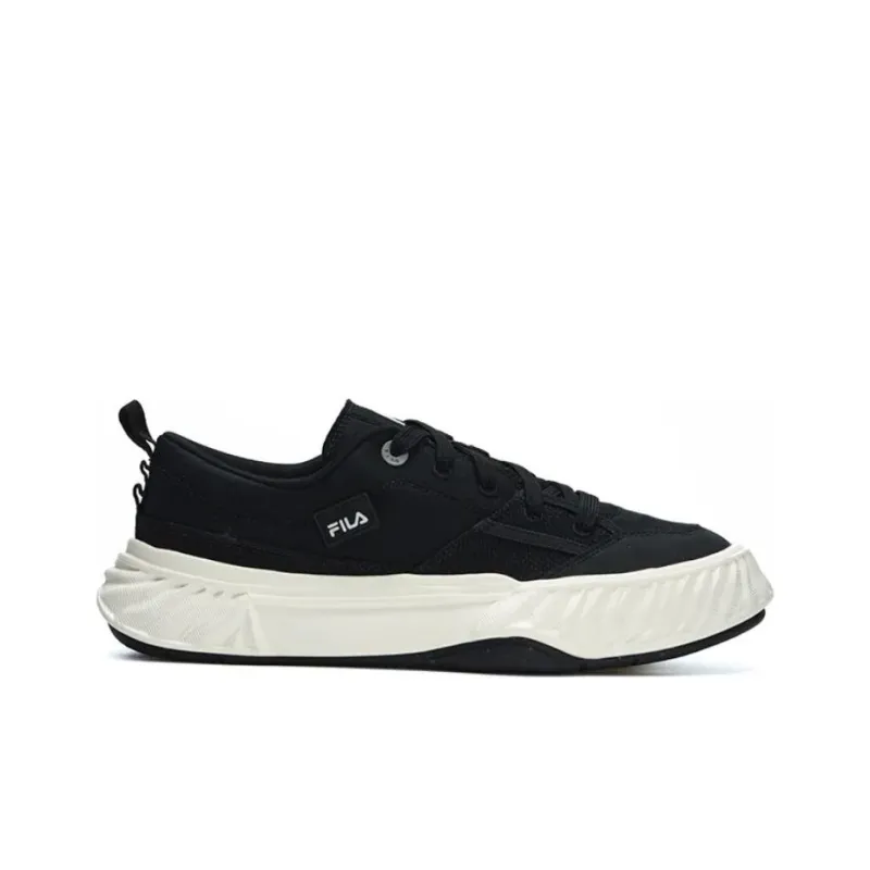 FILA Canvas Low NonSlip Durable Shoes 'Black White'-1