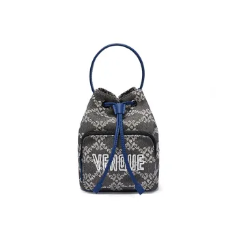 Venque Polyester Bucket Bag Handbag Shoulder Bag Crossbody Bag Unisex Blue Gray