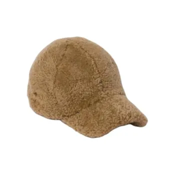 MIU MIU Leather Artificial Wool Baseball Caps Women's Brown