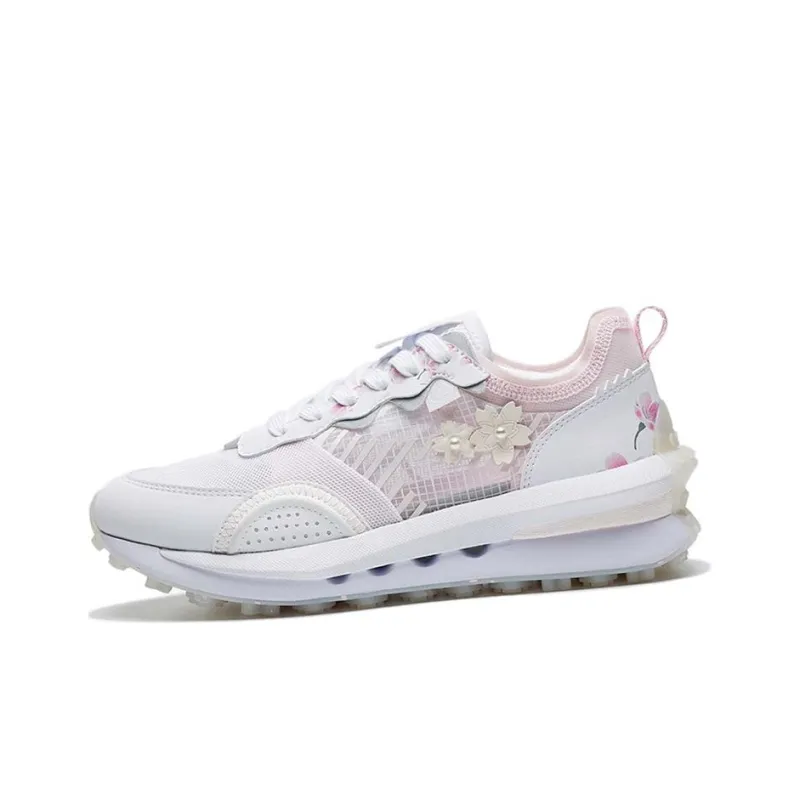LINING Square Circle V2 Casual Shoes Women's Low Top Standard White/Primrose Pink-1