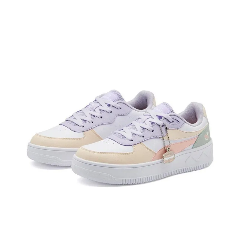 361° Fairy Anti Slip Wear Resistant Low Top Skateboard Shoes Women's White Purple-2