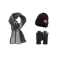 Gray Scarf+Black Glove+Hats & Caps