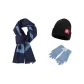 Blue Scarves+Lake Blue Gloves+Hats & Caps