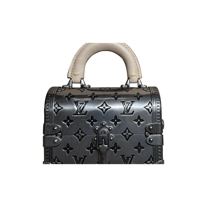 LOUIS VUITTON Cow Leather Handbag Women's Silver-4